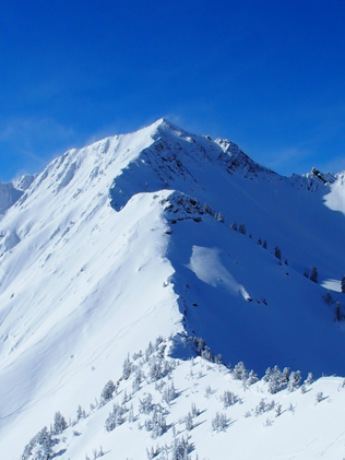 Sun/Shadow line defines East Ridge of Mt. Superior