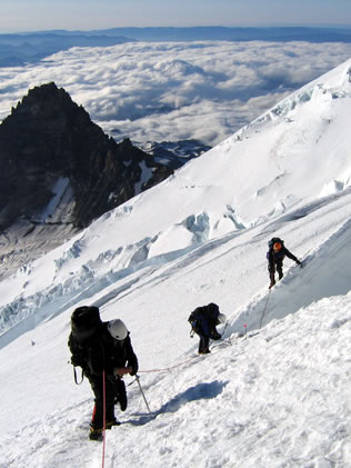 Running Belay on Mt. Rainier