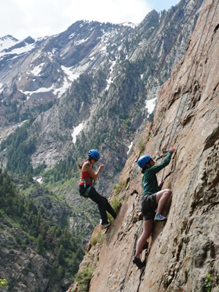 Lowering and top-roping in scenic Big Cottonwood Canyon