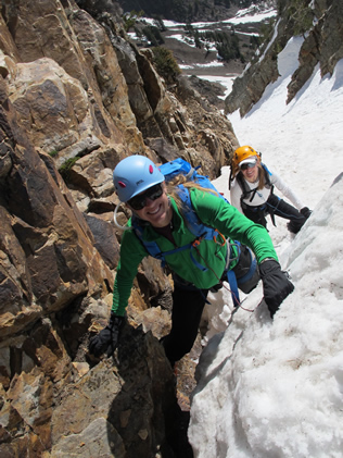 Topping out on Suicide Chute, Mt. Superior