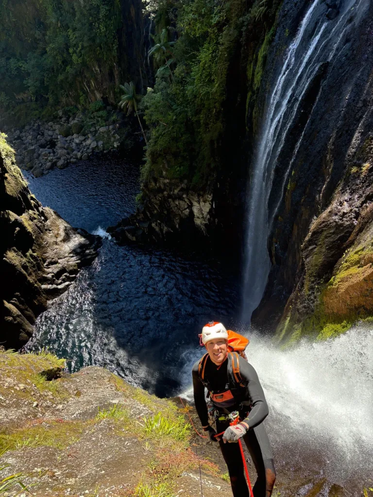 calvin jiricko uma guide waterfall rappel