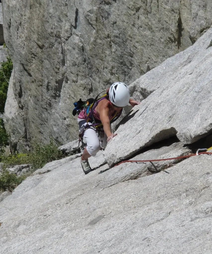 rock climbing perhaps 5.7 green a gully gate buttress lcc granite uma