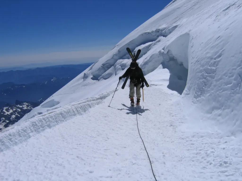ski mountaineering crevasse rescue roped rainier uma